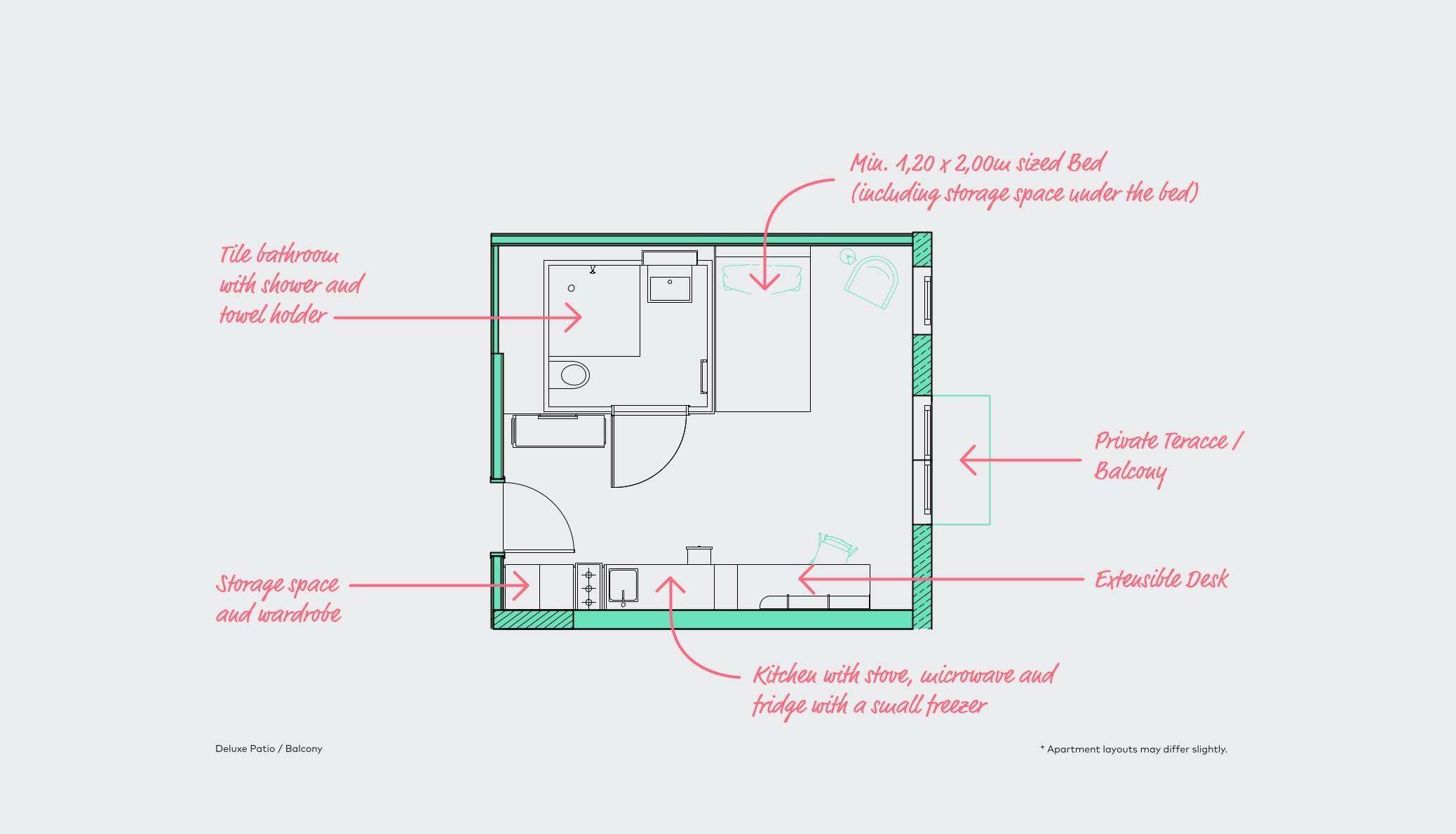 NW Grundriss Adlershof – Deluxe Patio Balcony